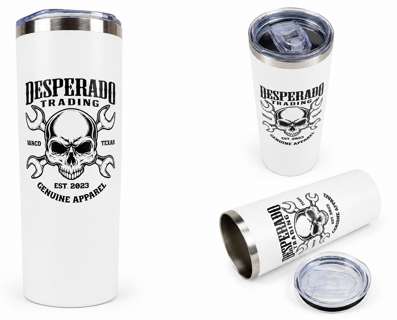 White Stainless Steel 12oz. Tumbler w/Lid